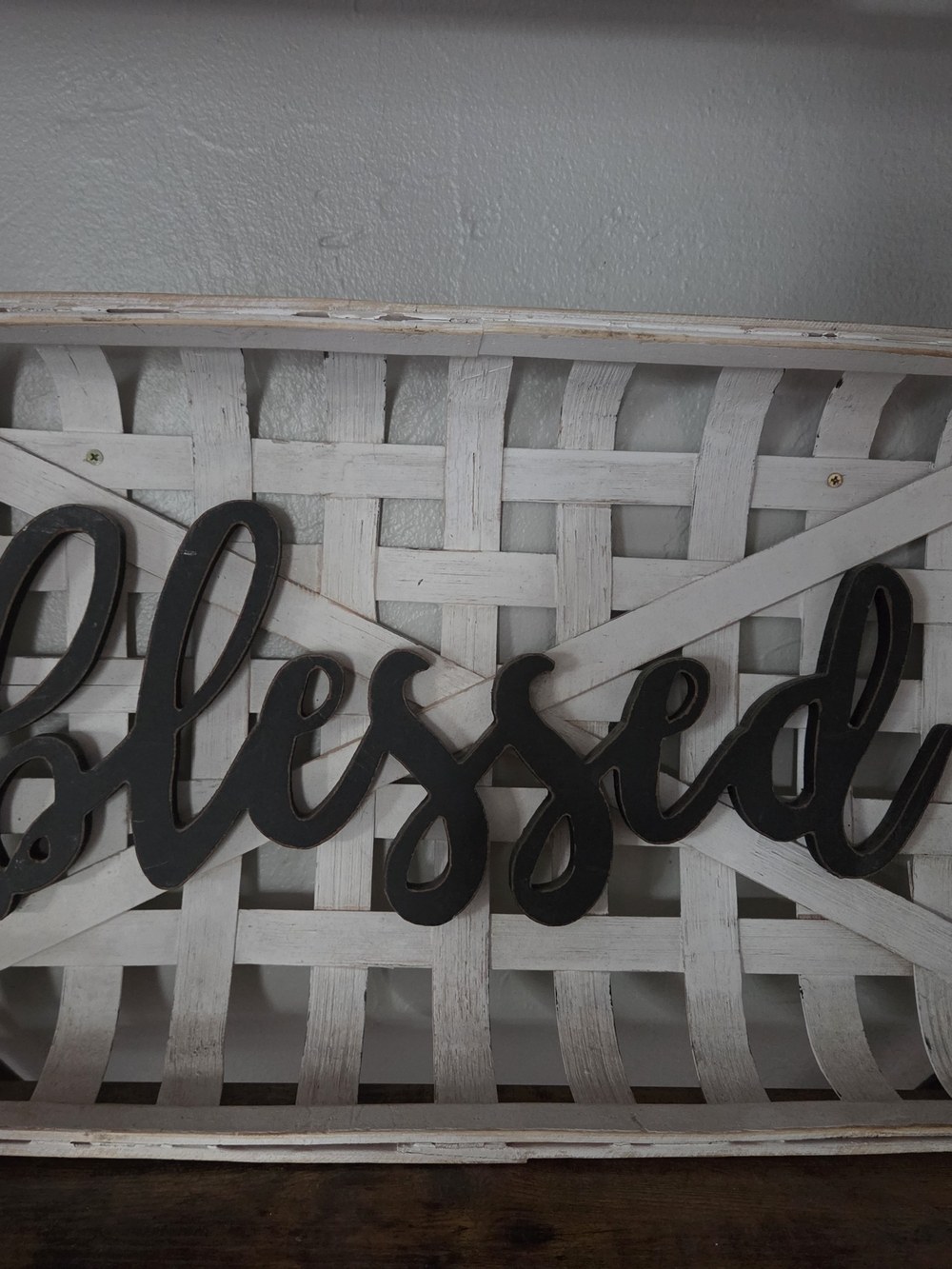 "Blessed" Black Wooden Wall Sign - Home Wall Decor